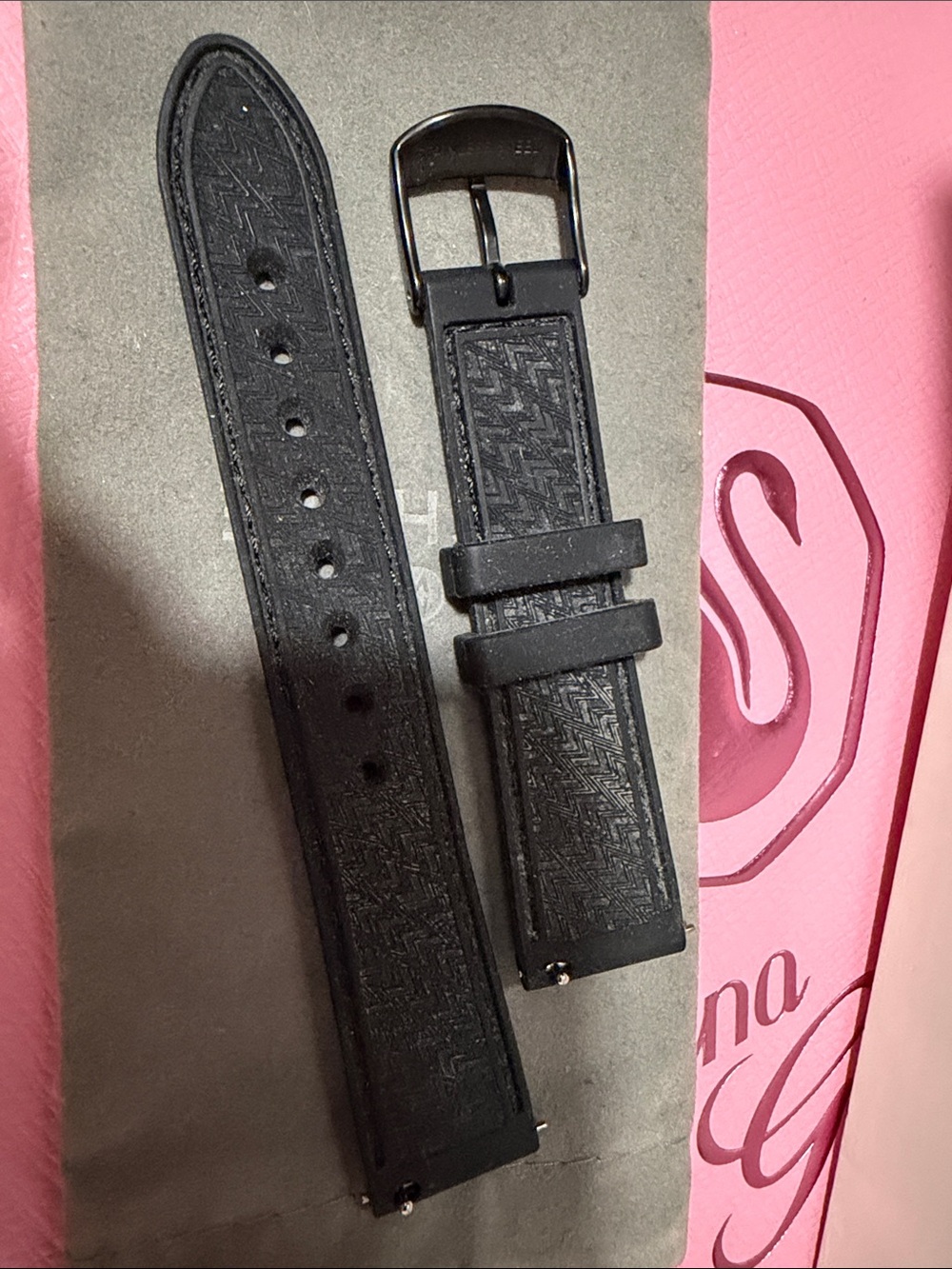 Michele Black Square Dial Watch + one set of straps - Picture 11 of 11